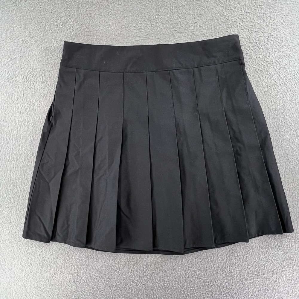 Hippie Rose Women Pleated Mini Skirt Polyester Small Black Preppy Schoolgirl